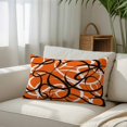 thumbnail image 3 of Orange Geometric Standard Size Pillow Cover,Pillowcase Protectors with Zipper,Breathable Decorative Throw Pillow Case Cover,Black White Striped Abstract Lines Art Pillow Shams for Couch 20x26Inch, 3 of 8