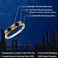 thumbnail image 2 of Gem Stone King 925 Silver and 10K Yellow Gold Yellow Citrine and Black Diamond Wedding-Bands Ring for Women | 1.31 Cttw | Round 4MM | Gemstone November Birthstone | Size 6, 2 of 6