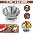 thumbnail image 2 of 2 Pcs Vintage Stainless Steel Ice Cream Cups 44oz Reusable Dessert Bowls for Sundae Snack Pudding Yogurt Fruit Low Base, 2 of 10