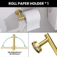 thumbnail image 6 of 6-Piece Bathroom Hardware Set, Stainless Steel Towel Bar, Towel Ring, Toilet Paper Holder & Wall Hooks, Wall Mounted Bath Accessories for Modern & Farmhouse Bathrooms, 6 of 10