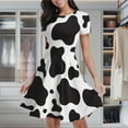 thumbnail image 2 of Cow Print Women's Classic Swing Skater Dress Casual Work Party Cocktail Dresses, 2 of 6