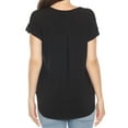 thumbnail image 3 of White Mark Folded Short Sleeve Solid Top (Women's), 3 of 6