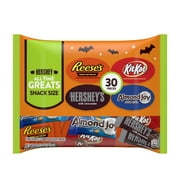 Hershey, Assorted Halloween Candy, Snack Size All Time Greats Chocolate, 15.57 oz, Variety Bag (30 Pieces)