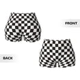 thumbnail image 5 of Picia Black and White Checkerboard Printed Workout Shorts for Women Seamless Scrunch Butt Lifting High Waisted Yoga Gym Booty Running Moisture-wicking Short Pants-Medium, 5 of 9