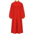 thumbnail image 4 of iiniim  Kids Girls Graduation Gown Color Block Stand Collar Long Sleeve Zipper Robe Dress Red 8, 4 of 7