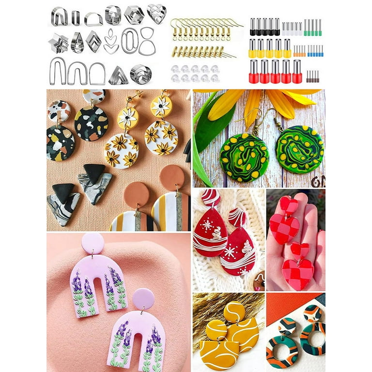 Polymer Clay Cutters DIY Clay Earring Cutters Set for Polymer Clay Jewelry  Making Stainless Steel with 40 Circle Shape Cutters and Earring Accessories  for Beginners,126pcs 