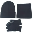 thumbnail image 3 of ZSQDM Winter beanie Hat Scarf Gloves Warm Fleece Knit Winter Hats Screen Gloves Neck Scarf Set Winter Gifts for Unisex Adult Women beanie Trucker Hat Men Scarf ,Hat,& Gloves Bald Cap, 3 of 3