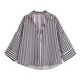 thumbnail image 4 of Blouses for Women Dressy Casual Slim Linen Long Sleeve Shirt Striped Casual Blouse Outfits, 4 of 9