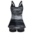thumbnail image 4 of FAVIPT Womens Padded Modest Swimwear Two Piece Set Tummy Control Bathing Suits Summer Holiday Swimsuits Black,XL, 4 of 6