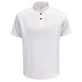 thumbnail image 2 of Men's Polo Henley Shirt Moisture Wicking Quick Dry Summer Casual Short Sleeve Pique Cotton Jersey Golf Shirts Big and Tall Size M-5XL White, 2 of 8