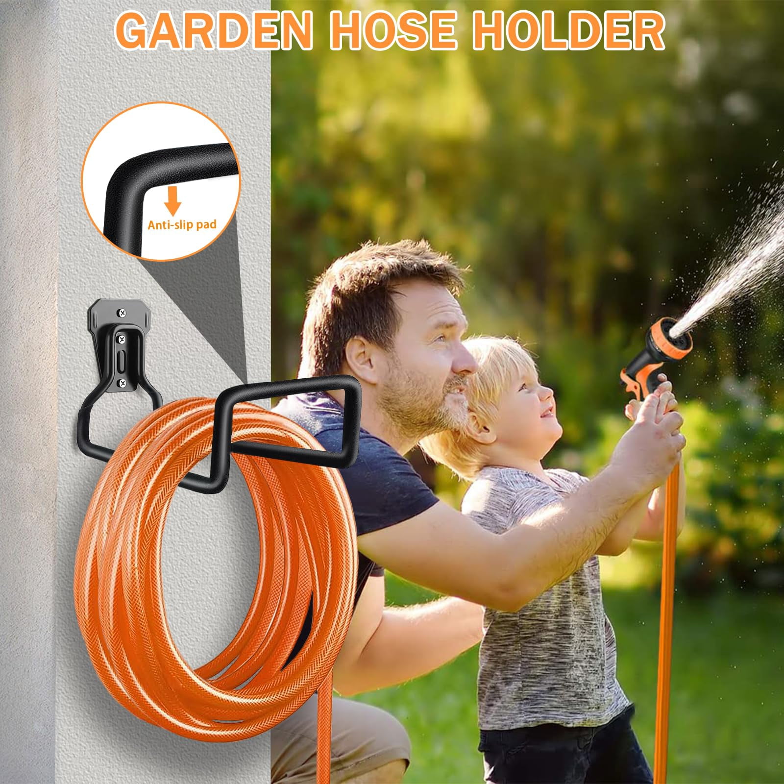 Hose Hanger  Holder Wall Mount Heavy Duty Organizer For Garden Hoses Metal Hook Outdoor Rack Water 3 Pack
