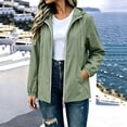 thumbnail image 5 of Jackets for Women Baeitkot Women's Solid Color Winter Fashion Hooded Drawstring Sports Waterproof Raincoat Windbreaker Long Sleeve Jacket, 5 of 9