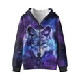 thumbnail image 4 of Uorisanigo Kids Full Zip Hoodie Hooded Sweatshirt Long Sleeve Galaxy Wolf Purple Hooded Shirts Pollover Tops with Front Pocket Warm Shirt Casual Sweatshirt for Boys Girls, 4 of 8