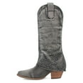 thumbnail image 2 of FSJ Women Western Fold Over Cowboy Knee High Boots Sparkly Rhinestone Round Closed Toe Chunky Mid Heel Boots Cowgirl Casual Shoes Size 10.5 Gray, 2 of 4