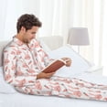 thumbnail image 6 of Susaid Rabbit Is And Carrots Print Men's Long Sleeve Pajama Set, Two-Piece Button-Down Loungewear PJs Set, Comfortable Sleepwear for Relaxation-X-Large, 6 of 7
