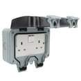 thumbnail image 3 of HLONK Outdoor Waterproof Socket Box Wall Rainproof Electrical Outlets Control Components UK Style 220V, 3 of 7