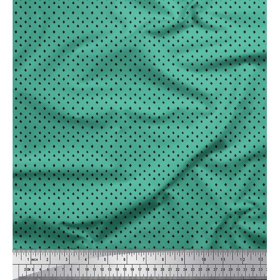 Soimoi Brown Rayon Fabric Diamond Geometric Print Fabric by the Yard 42 Inch Wide