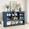 thumbnail image 5 of Sideboard Buffet Cabinet with Storage,53"  Large Credenza with 2 Glass Doors and 3 Shelves,Farmhouse Wood Kitchen Coffee Bar  for Living Room, Entryway, Dining Room, 5 of 9
