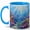 Blue, variant on Coral Reef Ocean 11oz Ceramic Mug, Tropical Fish Coffee Cup