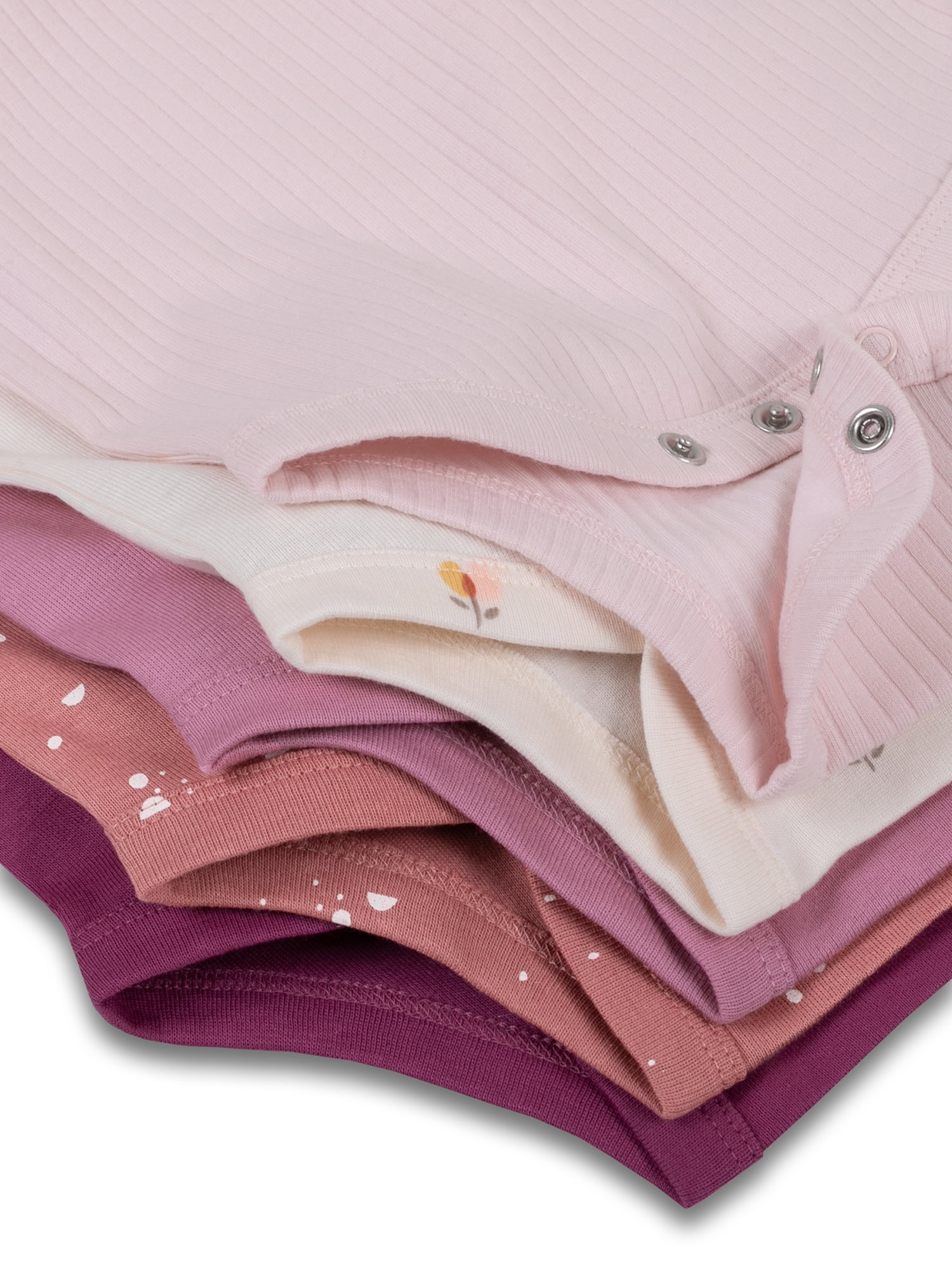 Little Star 100% Organic Cotton 5 Pack Baby Girl Bodysuit