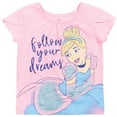 thumbnail image 4 of Disney Princess Cinderella Big Girls T-Shirt Tulle Skirt and Scrunchie 3 Piece Outfit Set Toddler to Big Kid, 4 of 5