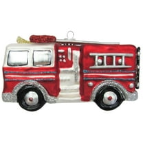Christmas By Krebs Blown Glass  Collectible Tree Ornaments  (5" Fire Truck)