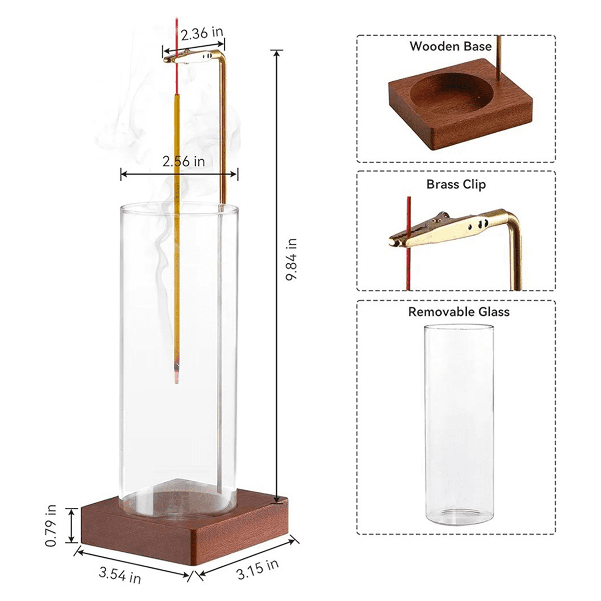 2X Incense Holder for Sticks,10Inch Anti Ash Flying Incense Holder with Removable Ash Catcher,Upside Down Incense Burner