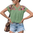 thumbnail image 2 of Tops de Blusa bordada NikouMX verano mujer manga corta Aspecto llamativo, 2 of 6