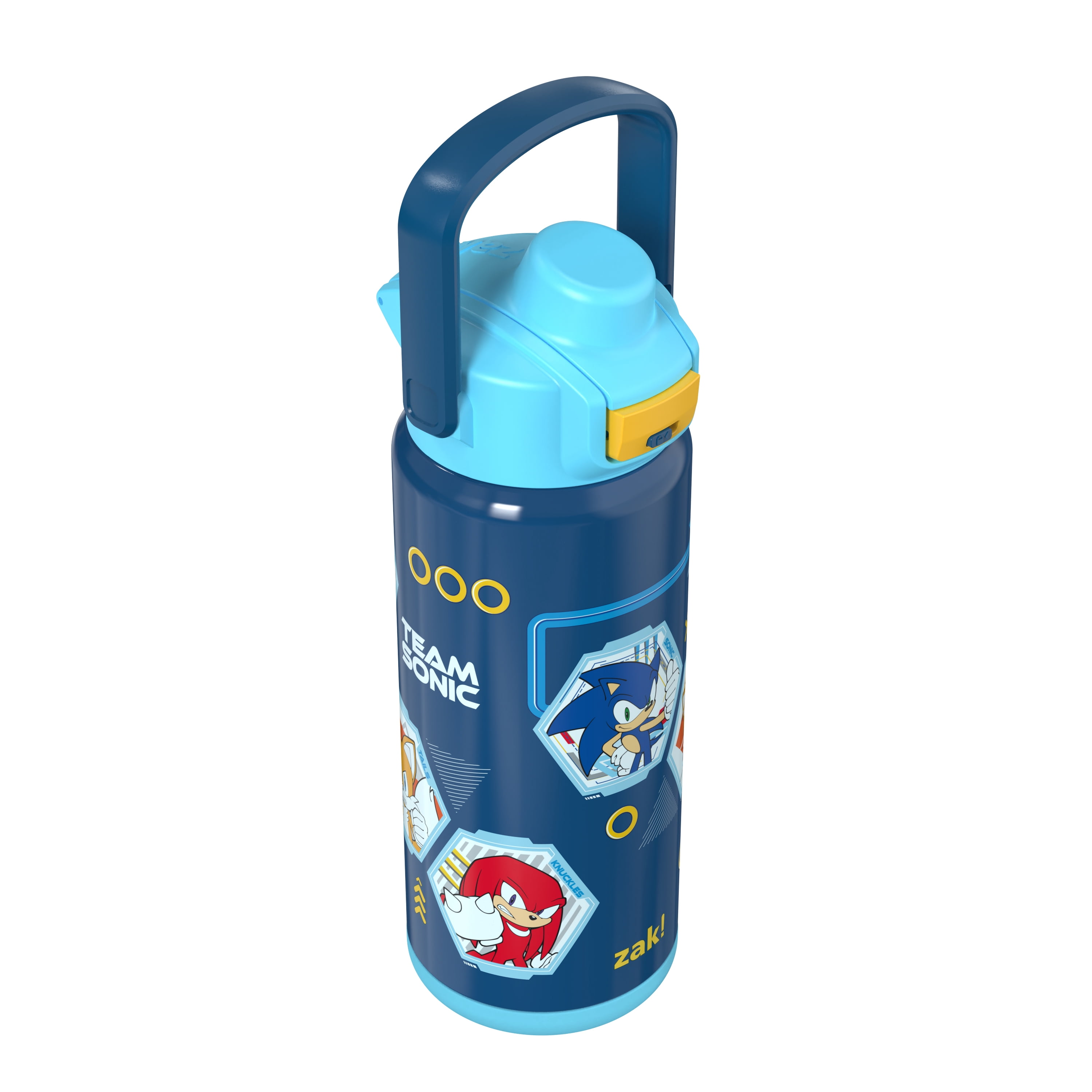 Zak Designs 20oz Sonic Stainless Steel Liberty Water Bottle with Push Button Lid, Lock, and Carry Handle