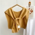 thumbnail image 2 of UTSJKR Shawl Wraps for Women Trendy Sweater Knitted Knotted Shawls Travel Casual Solid Scarf Cape Shoulder Tops Fashion Wrap Orange, 2 of 2