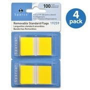 (4 pack) (4 Pack) Sparco, SPR19259, Removable Standard Flags Dispenser, 100 / Pack, Yellow