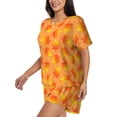 thumbnail image 2 of Rateoe Fall Maple Leaves Pattern Women's Short-Sleeved Pajama Set - 2 Piece Soft and Lightweight Sleepwear Set-3X-Large, 2 of 7