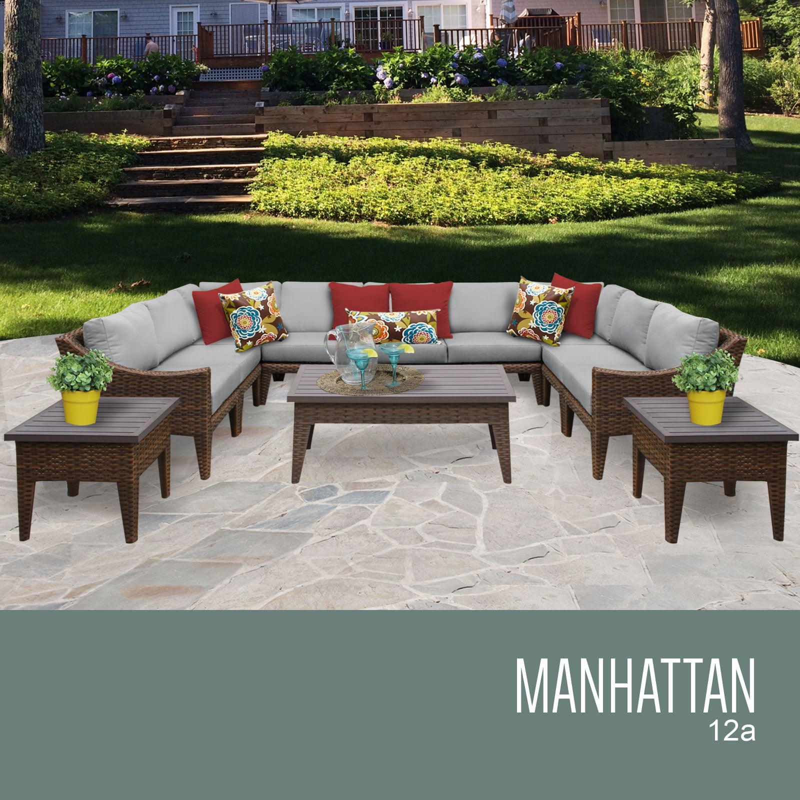 Manhattan 12 Piece Outdoor Wicker Patio Furniture Set 12a ...