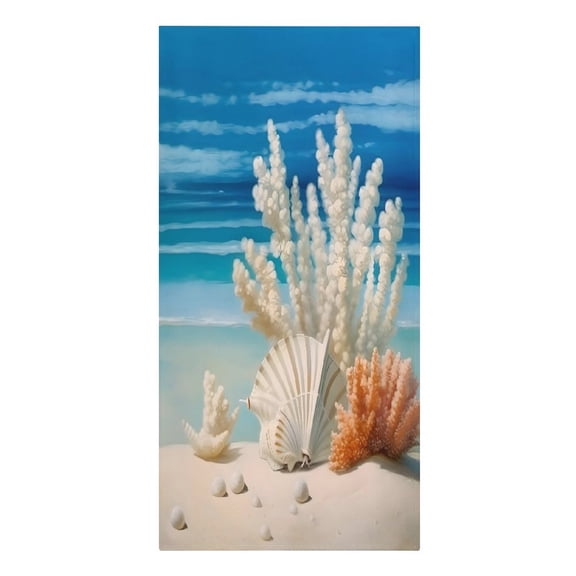 RKSupls Seashell Coral Beach Still Life Microfiber Beach Towel Absorbent Compact Towels for Swimming Pool Beach Travel Things for Vacation Essentials Adult Gift,61.4×30.3Inch