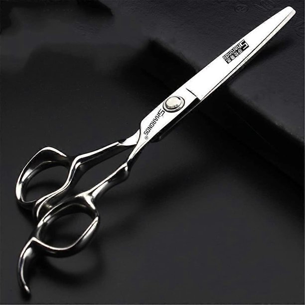 Tijeras de peluquería profesionales de 6 pulgadas, de acero inoxidable, con filo de navaja y soporte ergonómico.