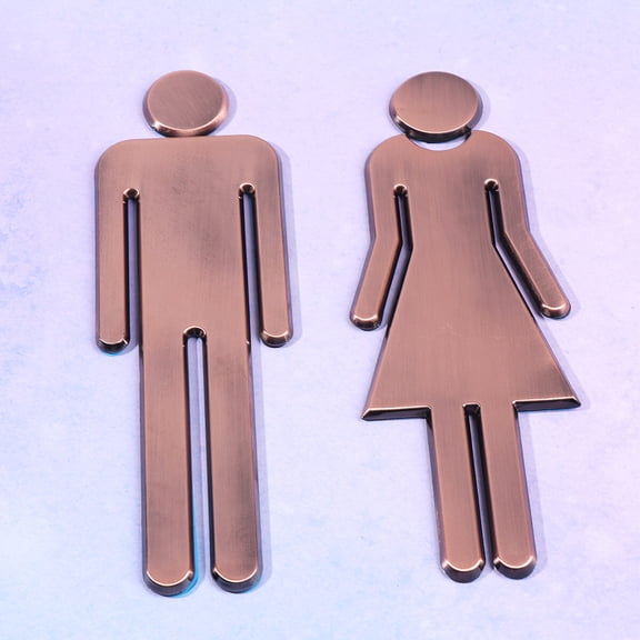 FOMIYES Restroom Sign for Home Bathroom Sign Chocolate Rectangle Indication for Hotel Set