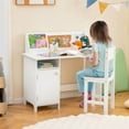 thumbnail image 2 of Costway Kids Study Desk Chair Children Table & Chair Set with Whiteboard White, 2 of 10