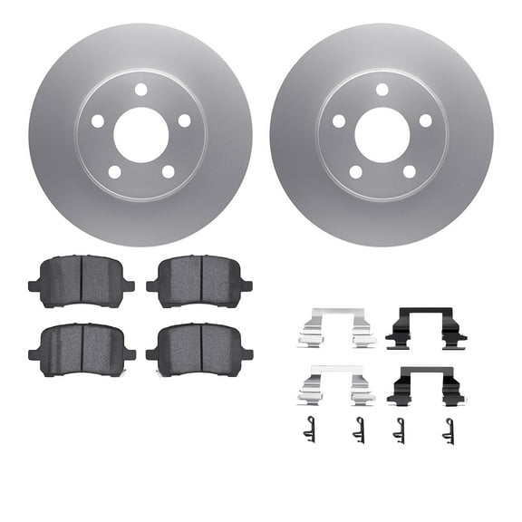 Dynamic Friction Company Front Geospec Brake Rotors with 5000 Advanced Brake Pads includes Hardware 4512-47073
