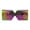 purple green, variant on Shield Futuristic Squared Rectangular Robotic Plastic Sunglasses Mirror