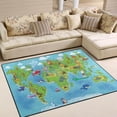 thumbnail image 2 of Coolnut Funny Cartoon World Map Area Rug, 4'x5' Pet & Child Friendly Carpet for Living Room Bedroom Dining Room,Indoor Outdoor Soft Rug Washable Non Slip Comfortable Area Rug, 2 of 6