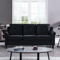 thumbnail image 3 of Naomi Home Curved Arms Sofa, Black, Microfiber, 3 of 11