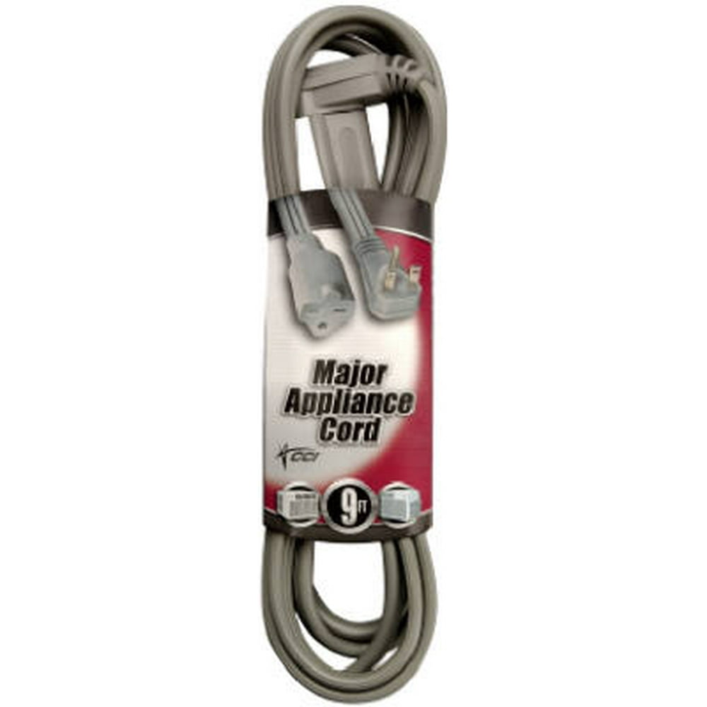 9' 14/3 SPT3 250V Gray Air Conditioner Extension Cord NEMA 615 Plug