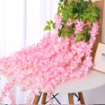 thumbnail image 5 of Artificial White Wisteria Hanging Flower 4.59Ft / 55inch Bushy Silk Wisteria Vine Garland for Wedding Party Garden Outdoor Greenery Home Wall Decor (Pack of 6), 5 of 5