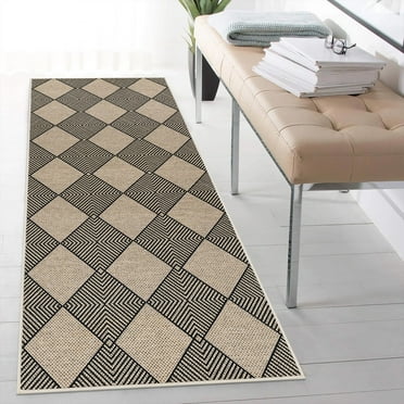 Findosom 2'x6' Jute Washable Runner Rug Non Slip Natural Woven Texture Floor Carpet Farmhouse Rug for Living Room,Bedroom,Kitchen,Entryway,Indoor,Patio Area Rug,Stain Resistant Rustic Rugs,Brown