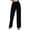 Black, variant on Women's Cotton Linen Straight Leg Pants - Elastic Waist Loose Fit Solid Color Casual Trousers for Daily Comfort,Dark Blue M