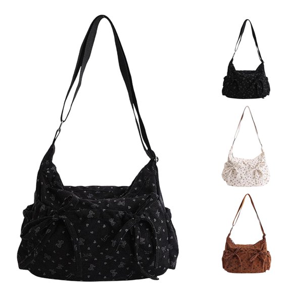 Stylish Bow Detail Shoulder For Large Capacity Tote Crossbody Purse Casual Daypack Versatile Handbag