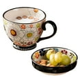 thumbnail image 1 of Qeeadeea Soup Mugs With Handles, Ceramic Bouillon Cups, Small Breakfast Bowl, Soup Bowl With Lid, Cereal Bowl With Lid-colorful-5inch, 17oz, 1 of 7