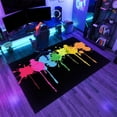thumbnail image 3 of Colorful Paint Splash Area Rugs, Abstract Multicolor Graffiti Carpet, Non Slip Low Pile Washable Indoor Rug for Living Room Bedroom Gameroom Study Office Entrance Foyer 5x8ft, 3 of 8