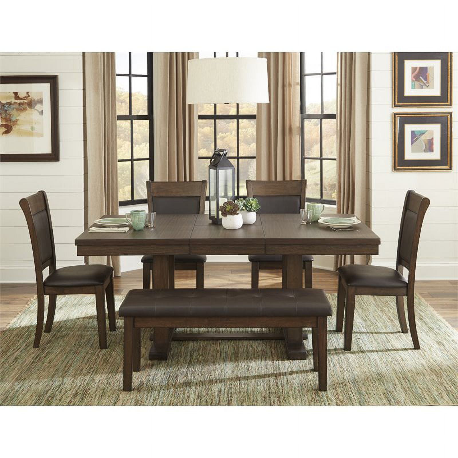 Topline Home Furnishings Dark Brown Dining Table