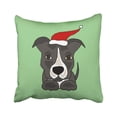 thumbnail image 1 of Funda de Cojín ABPHQTO Navidad Pitbull Gris con sombrero de Papá Noel 45x45 cm, 1 of 1